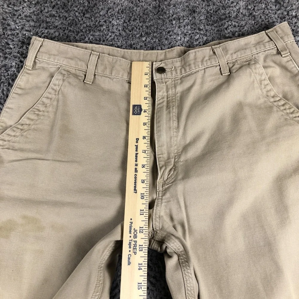 Carhartt Pants Mens 40x34‎ Beige Canvas Relaxed Fit Carpenter Workwear B299 GKH